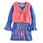 Girls 4-6x Nannette Paisley Dress & Vest Set, Size: 4, Blue (navy)
