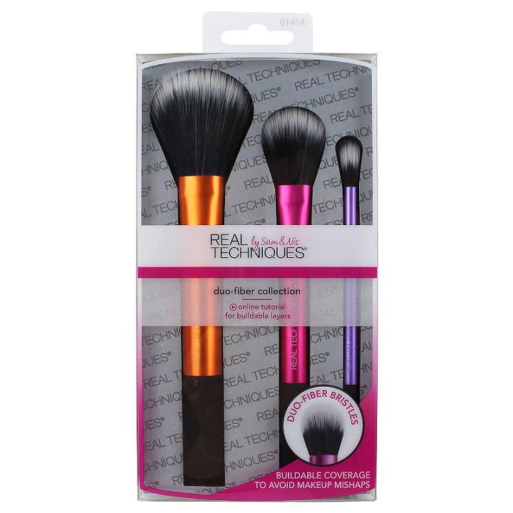Real Techniques 3-pc. Limited Edition Duo-fiber Collection Makeup Brush Set, Multicolor