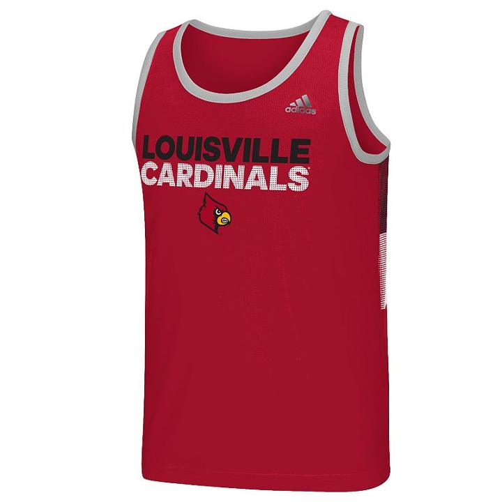 Men's Adidas Louisville Cardinals Campus Performance Tank Top, Size: Xxl, Red