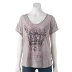 Rock & Republic&reg; Winged Crown V-neck Tee - Women's, Size: Xs, Med Grey