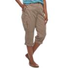 Plus Size Sonoma Goods For Life&trade; Utility Convertible Capris, Women's, Size: 24 W, Beig/green (beig/khaki)