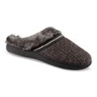 Women's Isotoner Haley Sweater Knit Hoodback Slippers, Size: Medium, Dark Grey