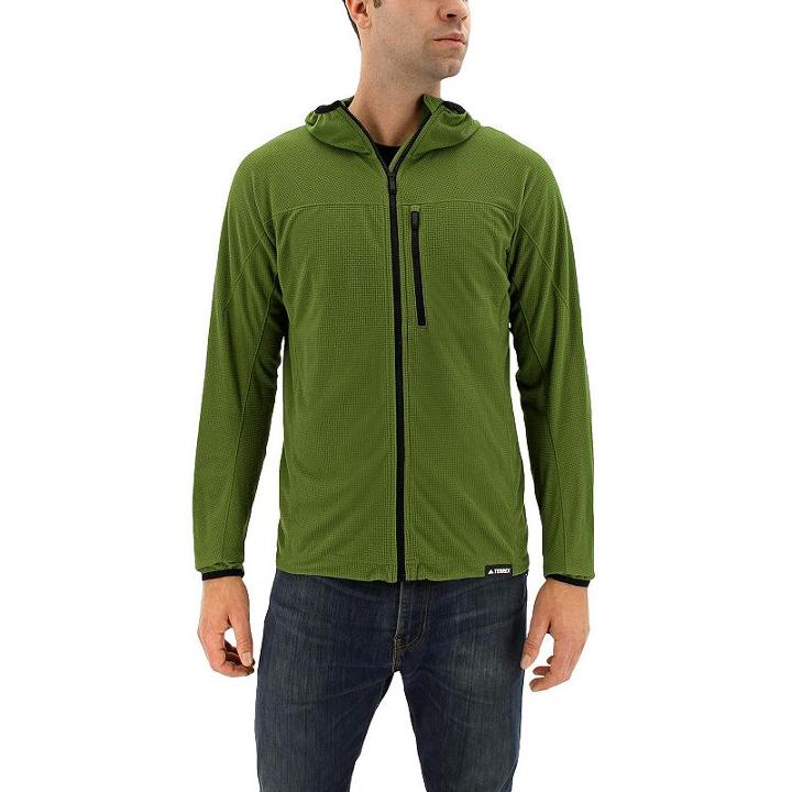 Men's Adidas Tracerocker Performance Fleece Jacket, Size: Small, Med Green