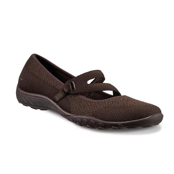 Skechers Relaxed Fit Breathe Easy Lucky Lady Women's Mary Jane Shoes, Size: 6.5, Brown