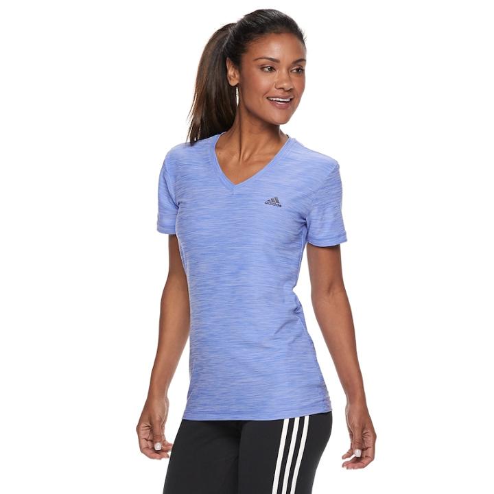 Women's Adidas Tech Short Sleeve Tee, Size: Medium, Lt Purple