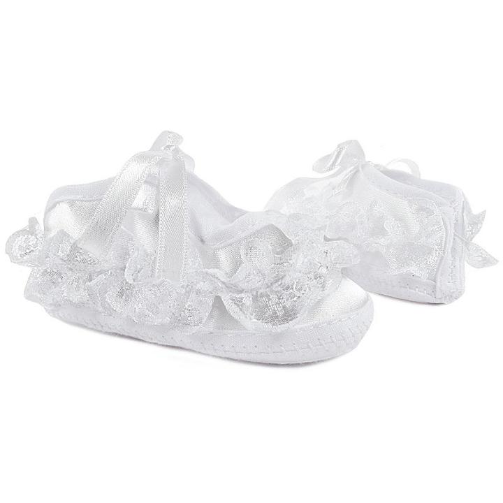 Wee Kids Satin Christening Shoes - Baby, Infant Girl's, Size: Newborn, White