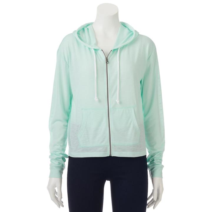 Juniors' So&reg; Perfectly Soft Zip Up Hoodie, Teens, Size: Xs, Brt Green