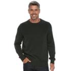 Men's Croft & Barrow&reg; Classic-fit Textured Yoke Crewneck Sweater, Size: Xl, Dark Green