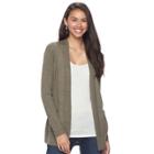 Juniors' So&reg; Rib Sleeve Open Front Cardigan, Teens, Size: Xl, Med Green