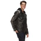 Men's Xray Slim-fit Washed Faux-leather Racer Jacket, Size: Xxl, Black