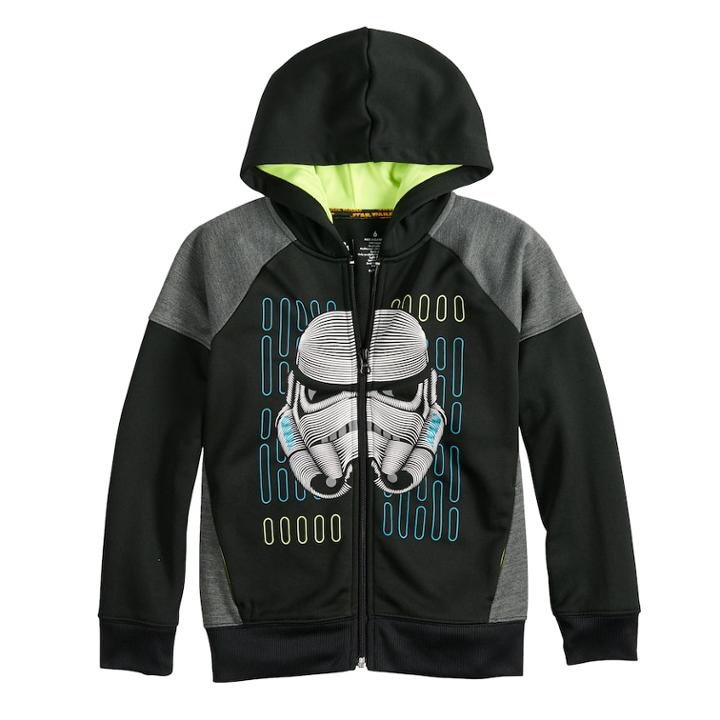 Boys 4-8 Star Wars A Collection For Kohl's Stormtrooper Glow In The Dark Zip Hoodie, Size: 8, Black