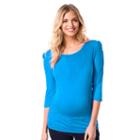 Maternity Pip & Vine By Rosie Pope Solid Ruched Tee, Women's, Size: S-mat, Brt Blue