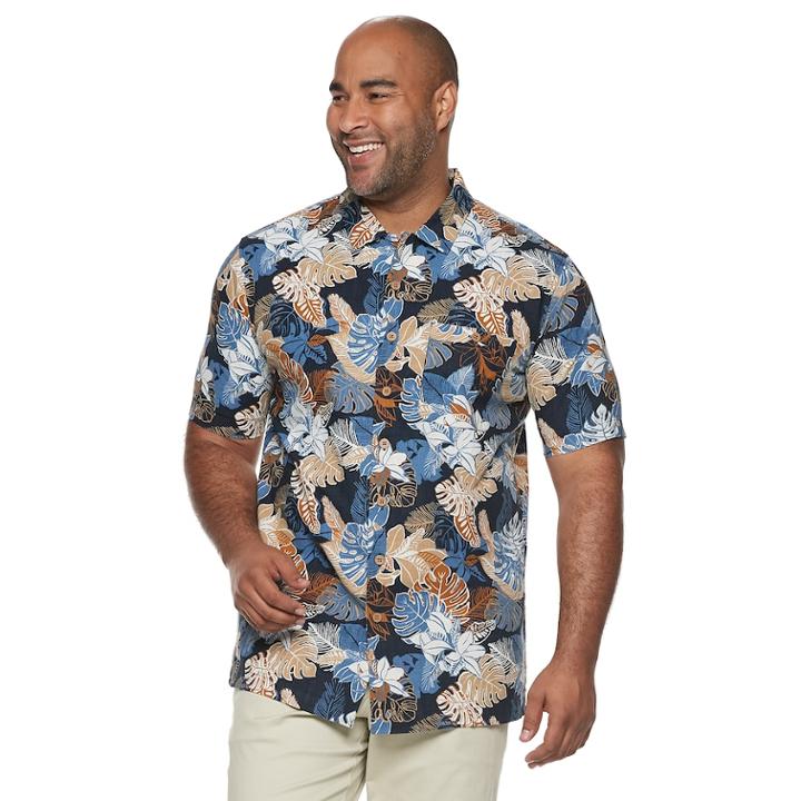 Big & Tall Croft & Barrow&reg; Regular-fit Crosshatch Button-down Shirt, Men's, Size: Xl Tall, Dark Blue