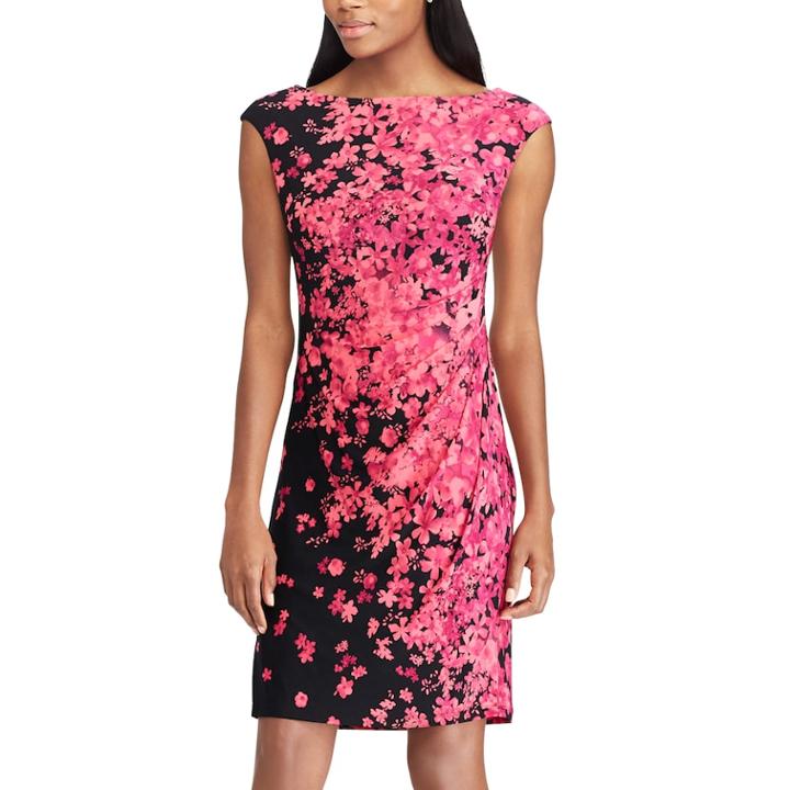 Women's Chaps Floral Sheath Dress, Size: Large, Red