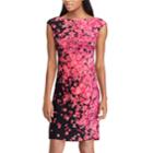 Women's Chaps Floral Sheath Dress, Size: Large, Red