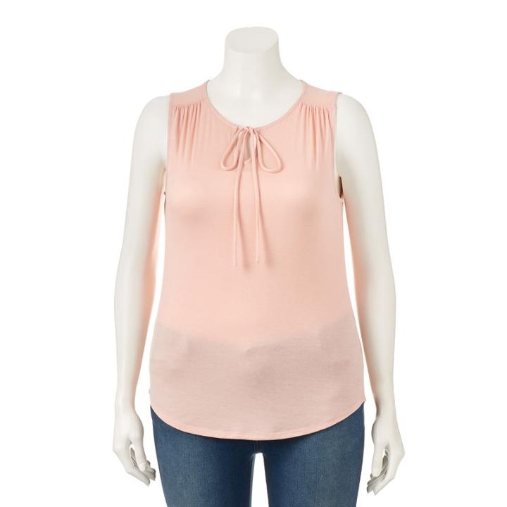 Women's Apt. 9&reg; Splitnecktank, Size: Small, Lt Orange