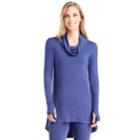 Women's Cuddl Duds Softwear Cowlneck Tunic Top, Size: Regular, Blue (navy)