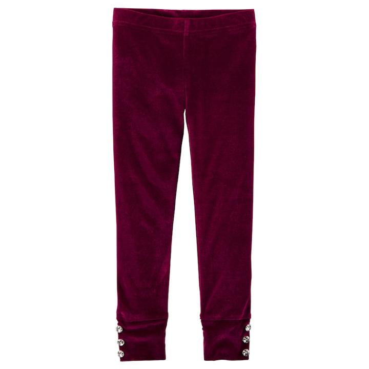 Girl's 4-8 Carter's Faux-velvet Leggings, Size: 6x, Brt Red