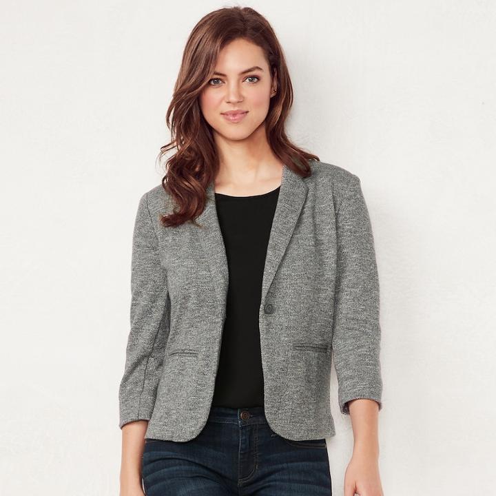 Women's Lc Lauren Conrad Fitted Blazer, Size: Small, Med Grey