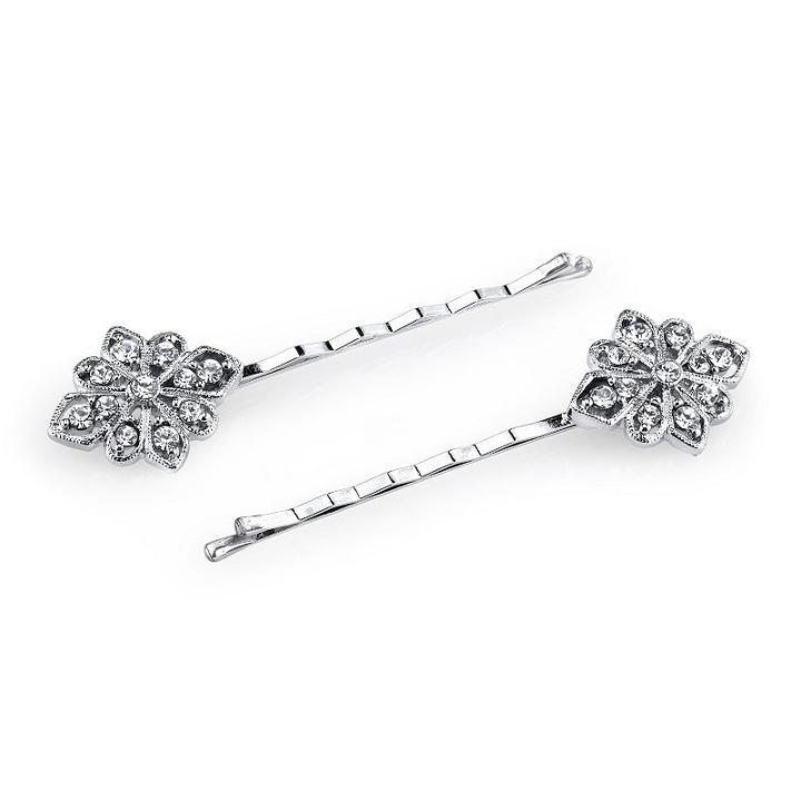1928 2-pc. Bobby Pin Set, Women's, White