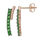 Emerald & Diamond Accent 10k Gold Ear Climber Earrings, Women's, Green