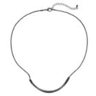 Twisted Curved Bar Necklace, Women's, Black