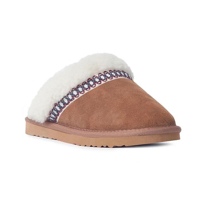 Muk Luks Dawn Women's Suede Scuff Slippers, Size: 10, Lt Brown