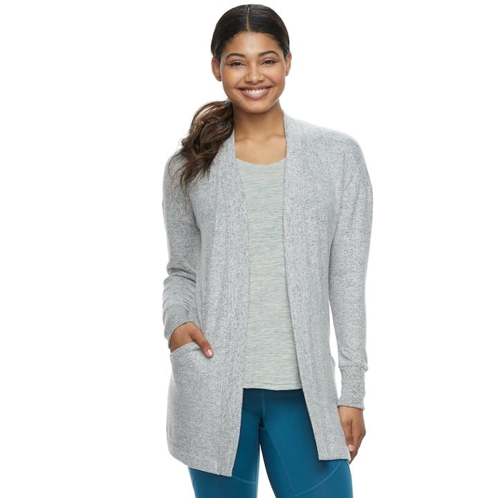Women's Tek Gear&reg; Long Wrap Cardigan, Size: Small, Natural