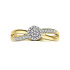 Cherish Always Round-cut Certified Diamond Crisscross Engagement Ring In 10k Gold (1/6 Ct. T.w.), Women's, White
