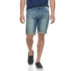 Men's Lazer Stretch Denim Roll Cuff Shorts, Size: 36, Light Blue