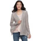 Juniors' Candie's&reg; Pointelle Cardigan, Teens, Size: Xl, Grey