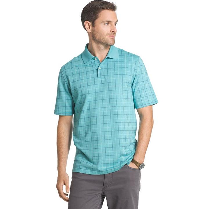 Big & Tall Arrow Window Pane Polo, Men's, Size: Xl Tall, Blue Other