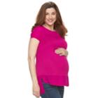 Maternity A:glow Georgette Trim Tee, Women's, Size: Xl-mat, Dark Pink