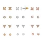 Lc Lauren Conrad Tri Tone Simulated Crystal Stud Earring Set, Women's, Multicolor