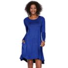 Women's Nina Leonard Embellished Swing Dress, Size: Small, Med Blue