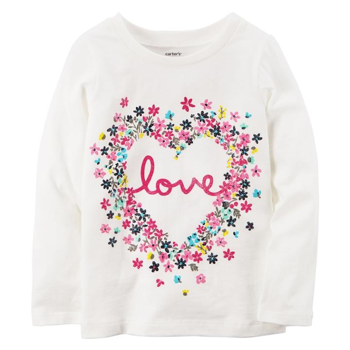 Girls 4-8 Carter's Love Tee, Size: 8, White