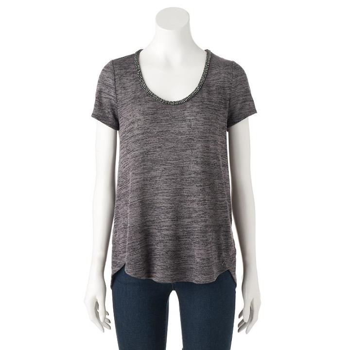 Women's Juicy Couture Marled Tee, Size: Xl, Med Grey