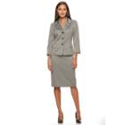 Women's Le Suit Zigzag Suit Jacket & Pencil Skirt Set, Size: 12, Med Beige