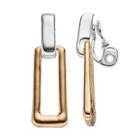 Napier Two Tone Rectangle Nickel Free Clip On Earrings, Women's, Multicolor