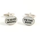 Bey-berk Boss Cuff Links, Men's, White