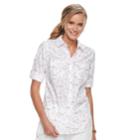 Women's Croft & Barrow&reg; Roll-tab Woven Shirt, Size: Xxl, White