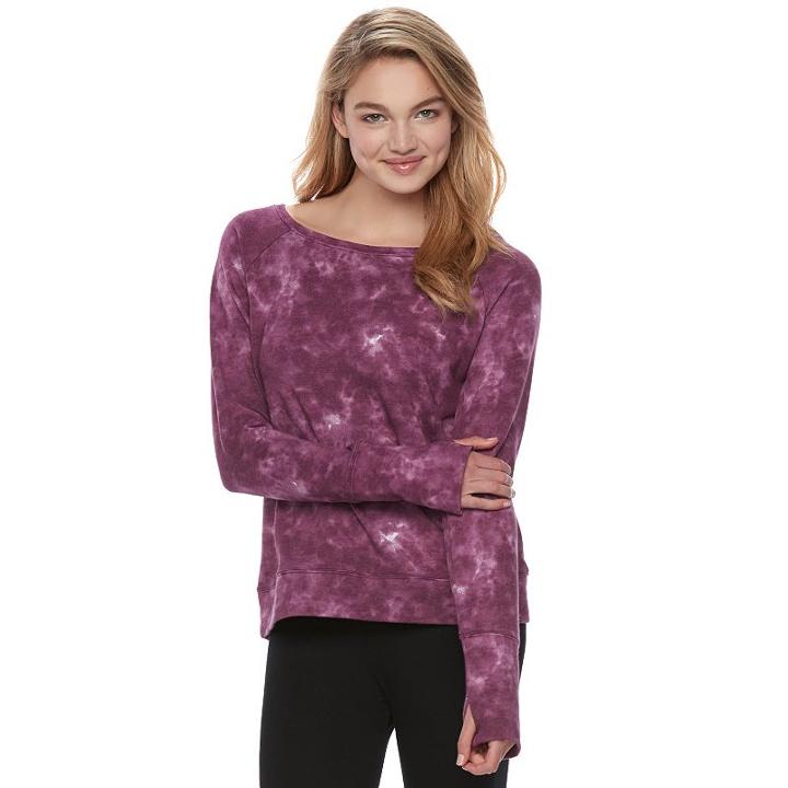 Juniors' So&reg; Perfectly Soft Cross Back Sweatshirt, Teens, Size: Large, Drk Purple