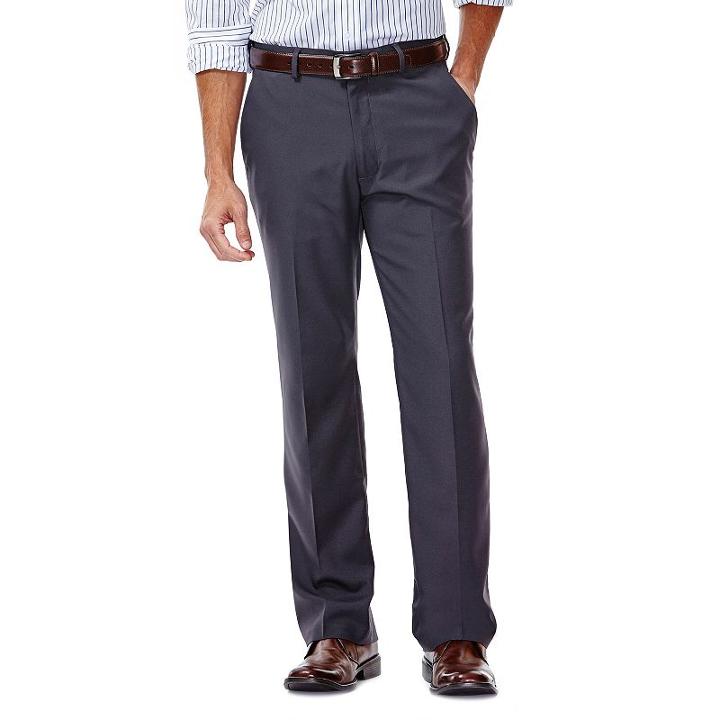 Men's Haggar No Iron Solid Straight-fit Flat-front Dress Pants, Size: 40x32, Oxford