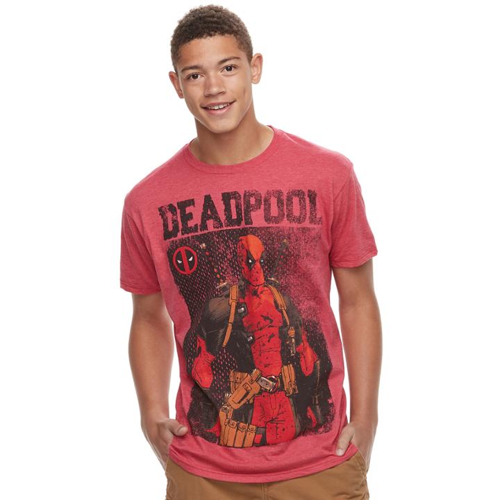 Men's Deadpool Poster Tee, Size: Medium, Red