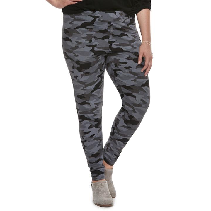 Plus Size Sonoma Goods For Life&trade; Jersey Leggings, Women's, Size: 2xl, Dark Green