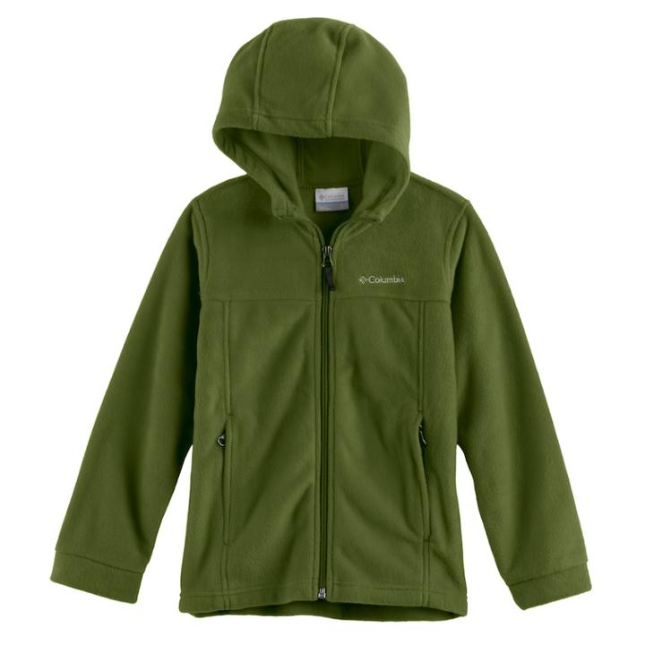 Boys 4-7 Columbia Zip-up Fleece Hoodie, Size: 6-7, Lt Green