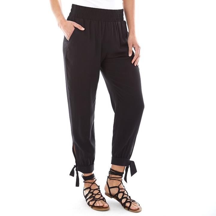 Women's Ab Studio Smocked Soft Pants, Size: Xlrg Av/rg, Black