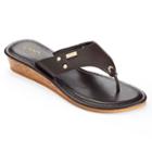 Chaps Women's Hooded Wedge Flip-flops, Size: Large, Brown