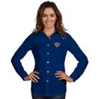 Women's Antigua New York Knicks Dynasty Button-down Shirt, Size: Medium, Dark Blue