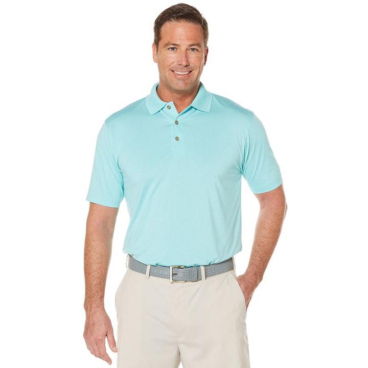 Big & Tall Men's Grand Slam Classic-fit Patterned Driflow Performance Golf Polo, Size: Xxl Tall, Turquoise/blue (turq/aqua)